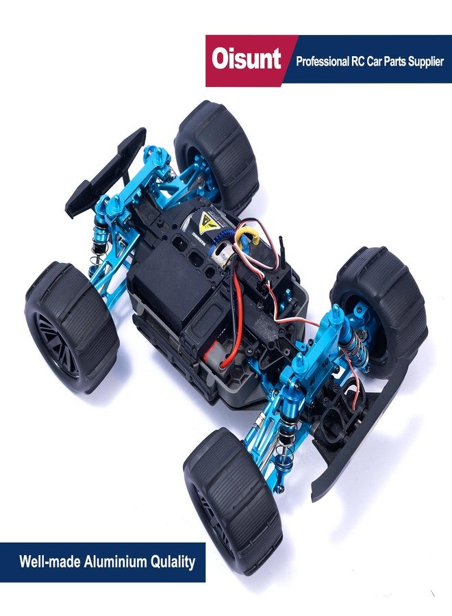 Oisunt Metal Aluminium Spare Part Set for 1/16 Hyper Go/HAIBOXING/BEZGAR/DEERC/Jetwood RC Car Upgrades, Alloy Replacement Accessory Kit (Blue) - Image 5